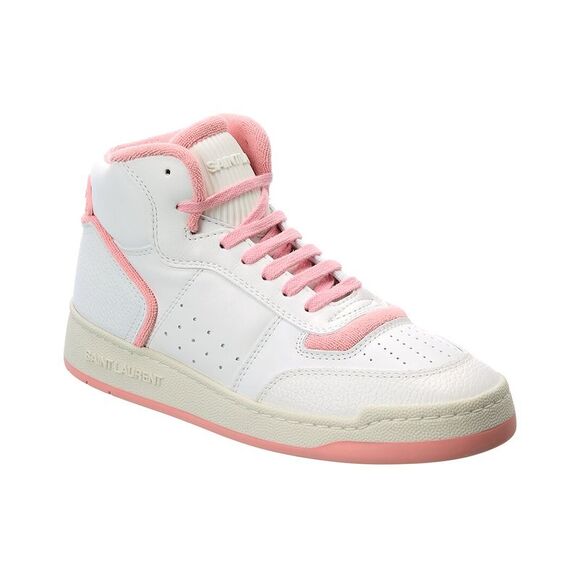 Saint Laurent Sl/80 Leather High-Top Sneaker, White - Picture 1 of 5